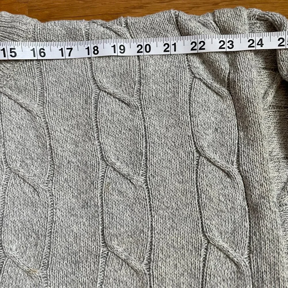 Vintage GANT USA Grey Cable Knit Sweater - Old Money Aesthetic L